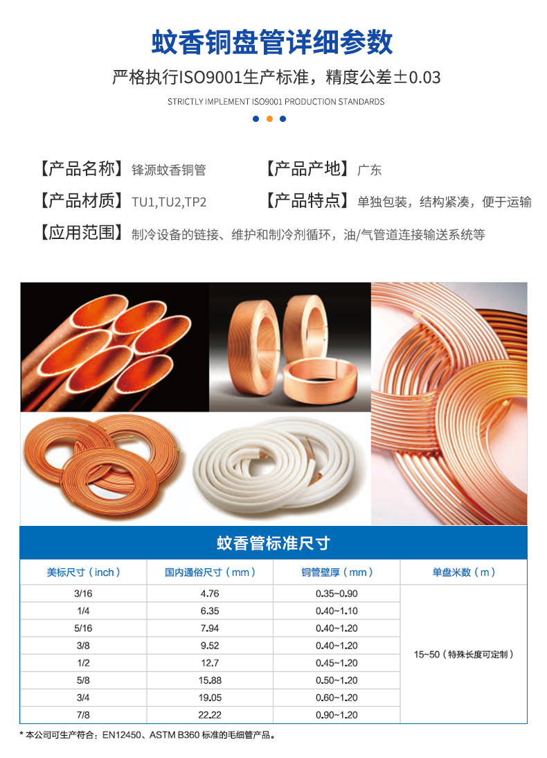 蚊香銅盤管參數(shù)